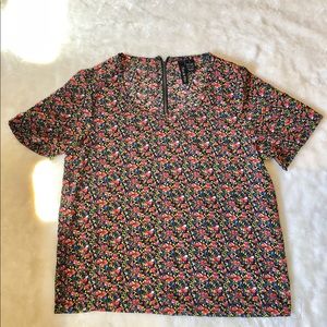 Fun & Flirt Floral Zip Back Tee Shirt